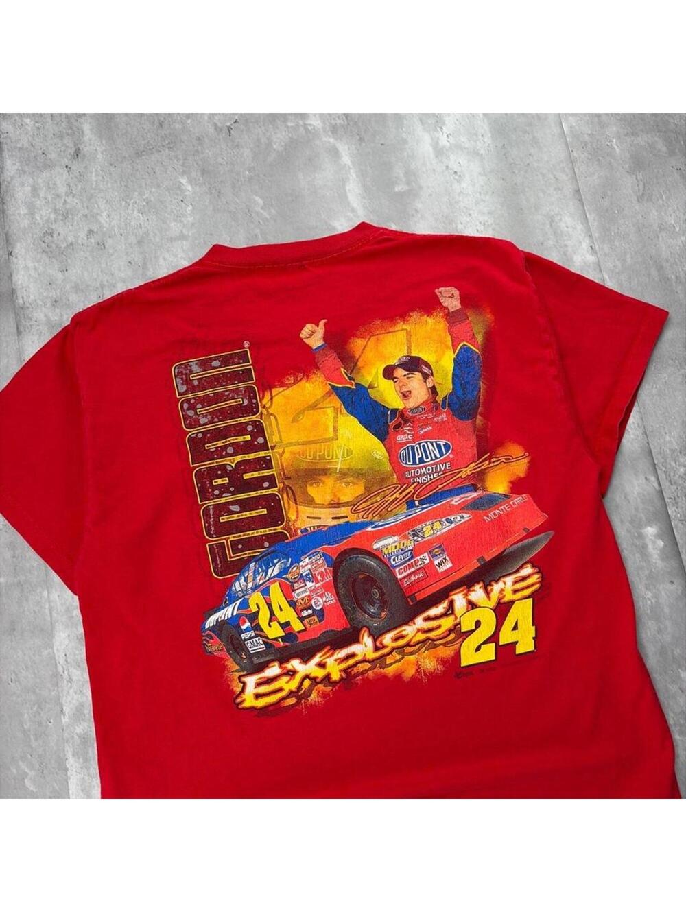 Vintage Red Jeff Gordon 24 DuPont NASCAR Racing T Shirt - Picture 4 of 8